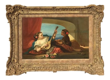 Late 19th Century Continental School Style Oil Painting on Canvas, Signed Raupp