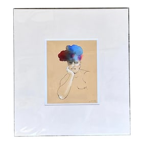 Contemporary Hand Signed Original Print of Color Study of Man