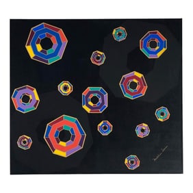 Madeline Weiss Geometric Jewels Original Oil Signed
