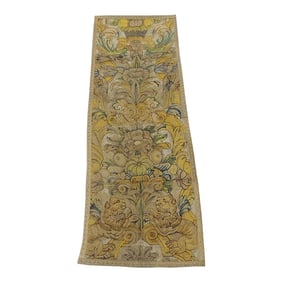 19Th C. Yellow and Green Italian Silk Embroidery Wall-Hanging Textile - #2