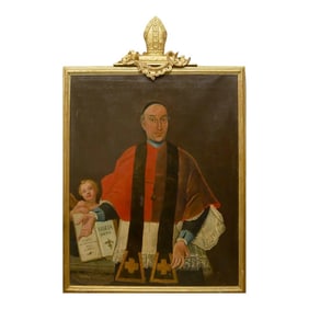 18th Century Italian Oil Painting Portrait Pope Clement XIII