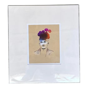 Contemporary Hand Signed Original Print of Color Study of Man
