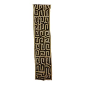 Vintage Natural and Black African Applique Kuba Textile