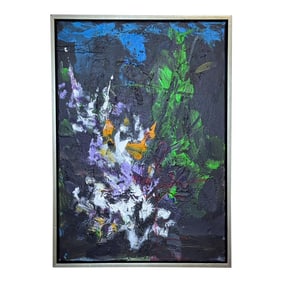 Floral Abstract by Beverly Myers Modern Painter, School of Wolf Kahn