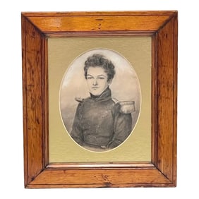 19th C French Drawing of a Handsome Monarchie De Juillet Cadet