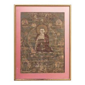 Antique Tibetan ThangKa of Serene Buddha