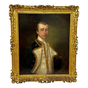 British Naval Military Portrait Captain Gamaliel Nightingale by John Simmons Nailsea 1715-1780