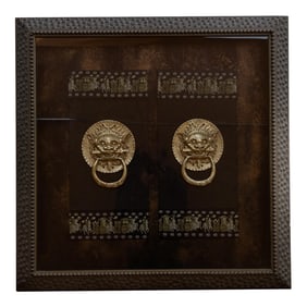 Framed Antique Lion Head Door Pulls