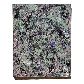 Vintage Boho Abstract Oil on Canvas