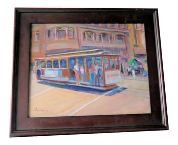 1968 "San Francisco Trolley" Signed Oil Painting