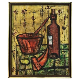 1960s French School Still Life in the Manner of Bernard Buffet