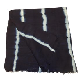 Vintage African Yoruba Reversible Artisanal Indigo and White Cloth