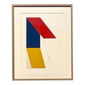 Vintage 1970s Abstract Geometric Lithograph