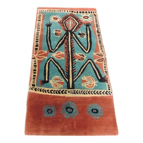 Bright Colors Folk Art Style Monkey Woven Wall Hanging