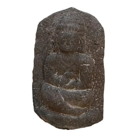 Antique Volcanic Stone Buddha Statue
