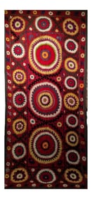 1950s Vintage Silk Suzani- 5' 1" X 10' 8"