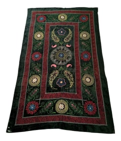 1950s Vintage Silk Suzani Textile