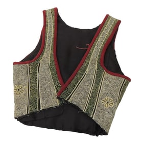 Vintage Green & Gold Small Child's Persian Embroidered Vest