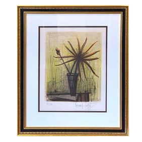 Mid 20th Century Bernard Buffet, Floral Still Life Lithograph, 37/50