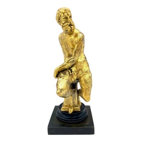 19th Century French Ormolu & Patinated Bronze Sculpture of a Seated Satyr