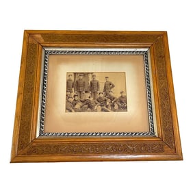 Union Civil War Photo 11 L-2 Officers & Dog Possibly Richmond Prisons In Situ
