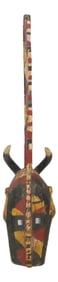 Powerful Primitive Tall African Wood Carved Polychromed Mask