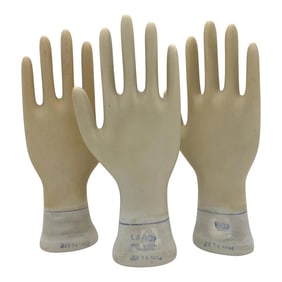 Set of Three Vintage American Industrial Figural Porcelain Glove Molds