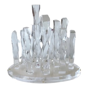 Modern Lucite 'Cityscape' Sculpture Signed, Z. Chaim '01