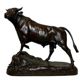19th Century Bronze Animal Sculpture Prized Bull by Isidore Jules Bonheur