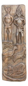 19th Century Nagaland Tribal Carved Panel
