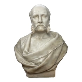 Important Fine Victorian Marble Bust James Robert Creighton Mayor Carlisle by Léon-Joseph