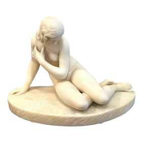 19th Century Marble Sculpture "Eve at the Fountain" After Edward Hodges Baily