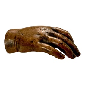 19th C. Bronze Anatomical/ Artists Model / Sculpture of a Hand, Signed 'Brooks