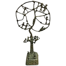 1970s African "Monkey Tree" Bronze Sculpture