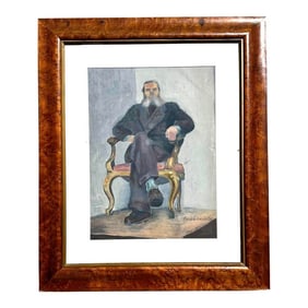 Vintage Boho Original Oil Portrait on Board