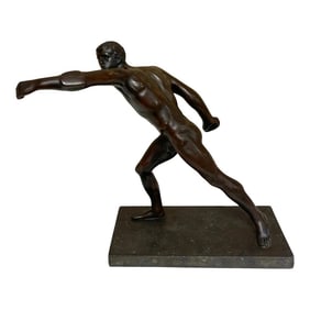 19th C. Italian Grand Tour Bronze of the Gladiator, After the Roman Antique