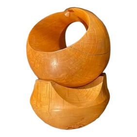 Vintage Boho Abstract Stacked Sphere Sculpture