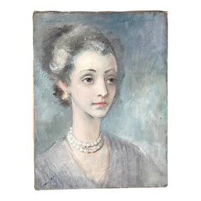 Vintage Boho Signed Z Original Oil Portrait of Woman