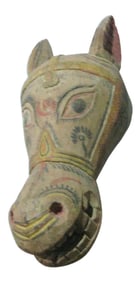 1940s Mexican Folk Art Carved and Painted Wood Horse Head Sculpture- 31" Tall
