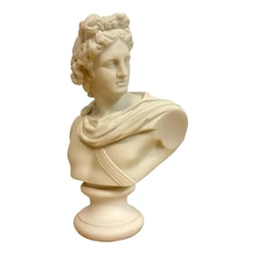 19th Century English Diminutive Parian Bust of Apollo Belvedere