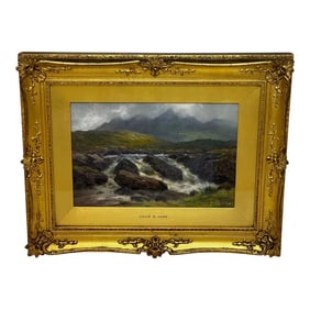 19th Century Oil Painting Glen Sligachan Skye Scotland Signed Louis Bosworth Hurt