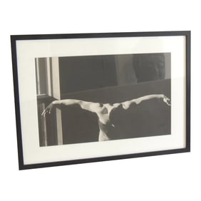 Framed Black & White Male Photograph "Open Arms"
