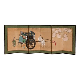 Fine Japanese 6-Panel Byobu Screen