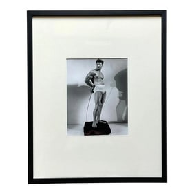 Mid 20th Century Vintage Boho Bruce of La Photograph of Man With Fencing Sword