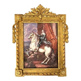 19th C Limoges Enamel of Thomas Francis, Prince of Carignano After Van Dyck