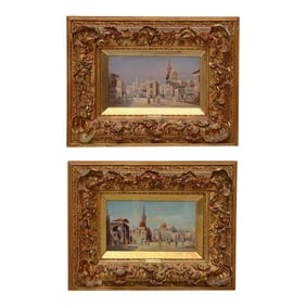 Karl Kaufmann Orientalist Oil Paintings- Period Gilt Frames-19th century - a Pair