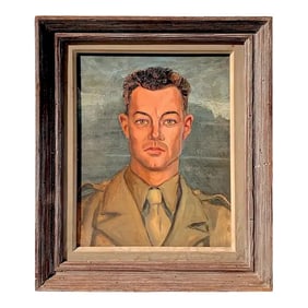Early 20th Century Handsome American Military Wwii Portrait by Mildred Perman, 1935