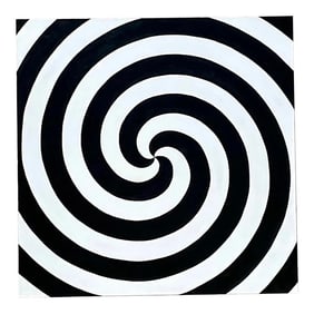 Vintage Op Art Swirl Signed Original Oil Painting