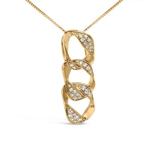 14K Yellow Gold Plated .925 Sterling Silver 1/6 Cttw Diamond Interlocking Triple Asymmetric Circle H