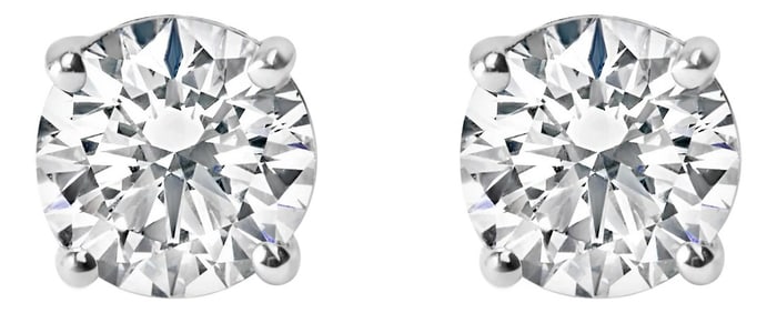 IGI Certified 14K White Gold 1.0 Cttw 4-Prong Set Brilliant Round-Cut Solitaire Diamond Push Back St